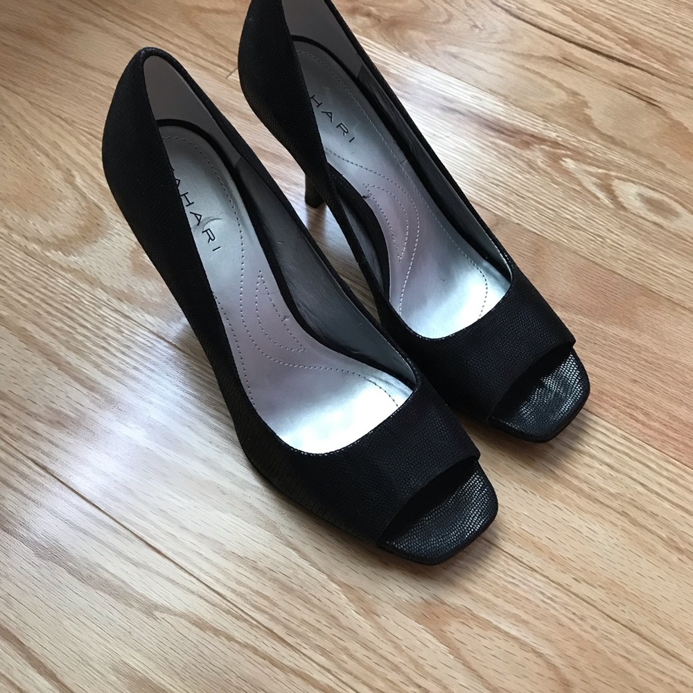 Tahari open toe heels